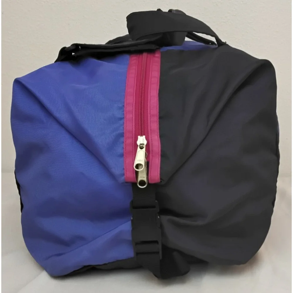 Sierra Designs Vintage Duffle Bag Color Block Purple W/ Matching Pouch #Z5794